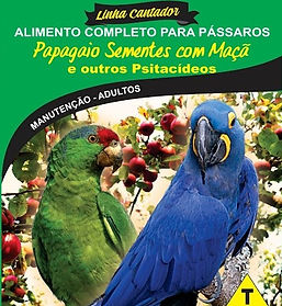 Papagaio Sementes com Maçã e Outros Psitacídeos - Linha Cantador - Raposo Nutrição