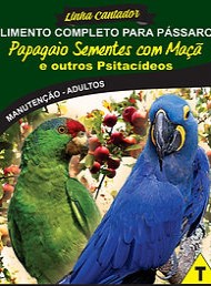 Papagaio Sementes com Maçã e Outros Psitacídeos - Linha Cantador - Raposo Nutrição