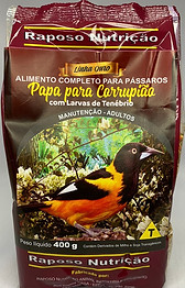 Papa para Corrupião com Larvas de Tenébrio - Linha Ouro - Raposo Nutrição