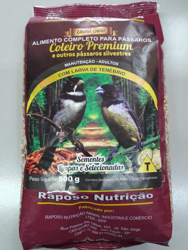 Coleiro Premium e Outros Pássaros Silvestres - Raposo Nutriçao